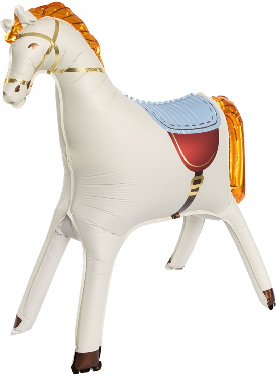 Шар Фигура 3D Лошадка, Бежевый, Сатин (в упаковке)      