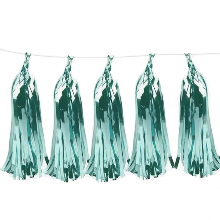Гирлянда фольгированная "Тассел" Морская волна